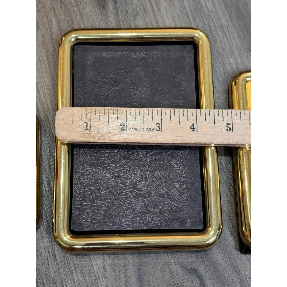 Vintage Brass Picture Frames Set Lot Gold Hollywood Regency MCM Decor 4pc